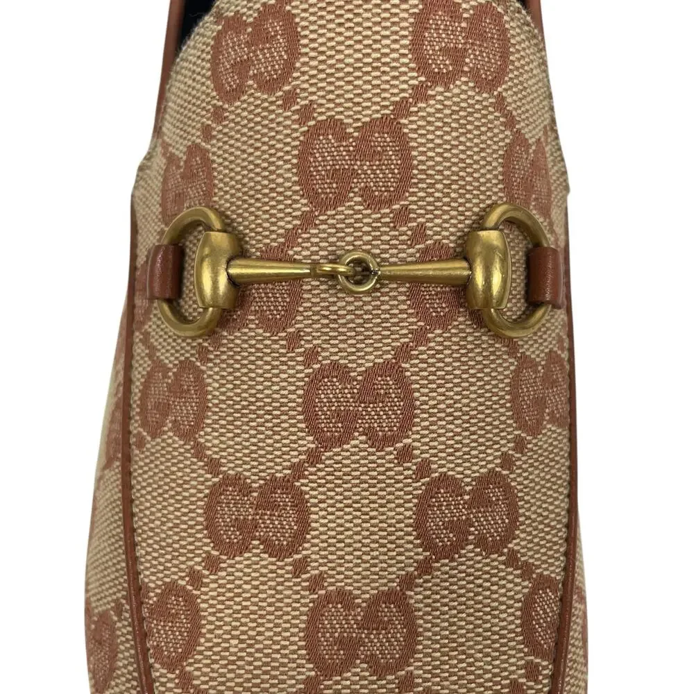 Gucci Jordaan GG Monogram Horsebit Loafer Ruggine Rust Size 40.5 - Picture 5 of 14
